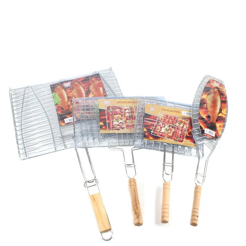 GrillMaster Pro - Stainless Steel Folding BBQ Grilling Basket