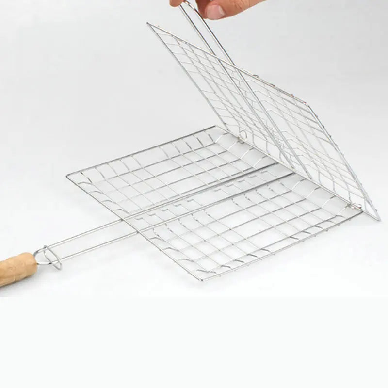 GrillMaster Pro - Stainless Steel Folding BBQ Grilling Basket