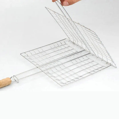 GrillMaster Pro - Stainless Steel Folding BBQ Grilling Basket