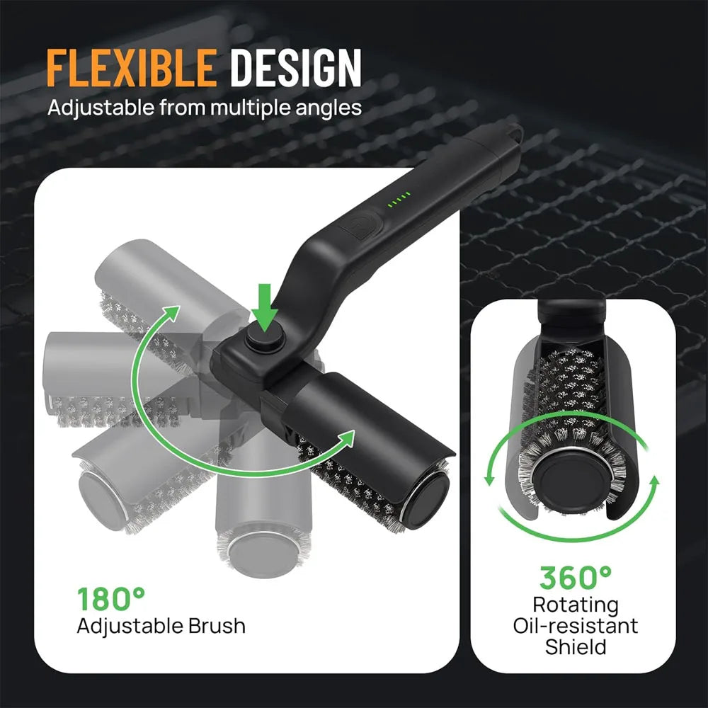 GrillMaster Pro - 3-Speed Rechargeable Electric BBQ Grill Brush