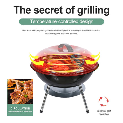 AppleStove 14-Inch Portable Charcoal Grill - Outdoor BBQ & Fire Pit