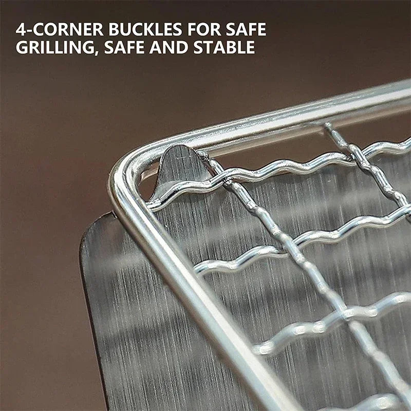 EmberTrail Portable Folding Camping BBQ Grill - Stainless Steel Stove